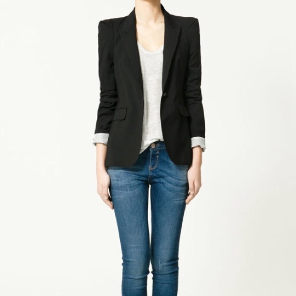 robert rodriguez black single button blazer